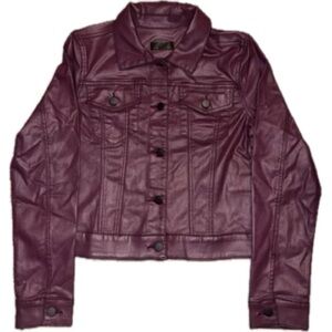 Kut from the Kloth Deep Purple Leather Jacket